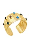 MAALICIOUS JEWELRY_Gold Plated Stones Studded Bracelet _Online_at_Aza_Fashions