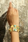 Buy_MAALICIOUS JEWELRY_Gold Plated Stones Studded Bracelet _at_Aza_Fashions
