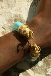 Shop_Maalicious Jewelry_Blue Circus Elephant Gold Plated Bracelet _Online_at_Aza_Fashions