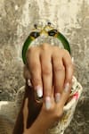 Shop_MAALICIOUS JEWELRY_Green Peacock Glass Bangle _Online_at_Aza_Fashions