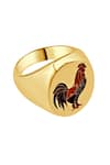 Shop_MAALICIOUS JEWELRY_Gold Plated Koli Enamel Ring _at_Aza_Fashions