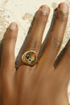 Buy_MAALICIOUS JEWELRY_Gold Plated Koli Enamel Ring _at_Aza_Fashions