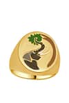 Buy_MAALICIOUS JEWELRY_Gold Plated Elephant Enamel Ring _at_Aza_Fashions