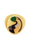 Buy_MAALICIOUS JEWELRY_Gold Plated Elephant Enamel Ring _Online_at_Aza_Fashions