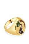 Shop_MAALICIOUS JEWELRY_Gold Plated Elephant Enamel Ring _at_Aza_Fashions