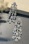 Prestones_Silver Plated Designer Chandeliers Earrings _Online_at_Aza_Fashions