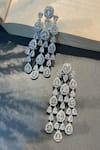 Shop_Prestones_Silver Plated Designer Chandeliers Earrings _at_Aza_Fashions
