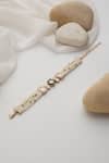 SWABHIMANN_Green Stones Rose Gold Polki Bracelet _Online_at_Aza_Fashions