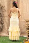 Shop_Kalakaari By Sagarika_Yellow Cotton Embroidery Open Neck Butter Maxi Dress _at_Aza_Fashions