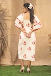 Shop_Kalakaari By Sagarika_Off White Cotton Embroidery Square Neck Floral Maxi Dress _at_Aza_Fashions