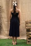 Shop_Kalakaari By Sagarika_Black Cotton Embroidery Square Neck Midi Dress With _at_Aza_Fashions