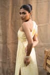 Kalakaari By Sagarika_Yellow Cotton Asymmetric Butter Midi Dress _Online_at_Aza_Fashions