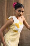 Buy_Kalakaari By Sagarika_Yellow Cotton Asymmetric Butter Midi Dress _Online_at_Aza_Fashions