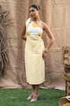 Buy_Kalakaari By Sagarika_Yellow Cotton Asymmetric Butter Midi Dress _at_Aza_Fashions