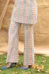 Shop_Kalakaari By Sagarika_Multi Color Cotton Open Neck Designer Striped Top And Pant Set _Online_at_Aza_Fashions