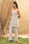 Buy_Kalakaari By Sagarika_Multi Color Cotton Open Neck Designer Striped Top And Pant Set 