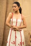 Buy_Kalakaari By Sagarika_Off White Cotton Embroidery Square Neck Red Floral Maxi Dress _Online_at_Aza_Fashions