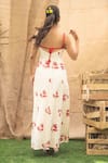 Shop_Kalakaari By Sagarika_Off White Cotton Embroidery Square Neck Red Floral Maxi Dress _at_Aza_Fashions
