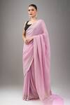 Buy_Mint N Oranges_Lilac Georgette Pure Designer Saree _at_Aza_Fashions