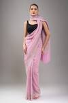 Buy_Mint N Oranges_Lilac Georgette Pure Designer Saree _Online_at_Aza_Fashions