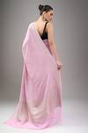 Shop_Mint N Oranges_Lilac Georgette Pure Designer Saree _at_Aza_Fashions