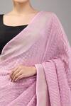 Mint N Oranges_Lilac Georgette Pure Designer Saree _at_Aza_Fashions