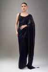 Shop_Mint N Oranges_Blue Georgette Sequins Designer Pure Saree _Online_at_Aza_Fashions