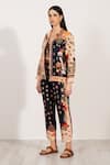 RANNA GILL_Multi Color Linen Collared, Button-down Neck Astrid Shirt _Online_at_Aza_Fashions