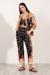 Buy_RANNA GILL_Multi Color Linen Collared, Button-down Neck Astrid Shirt _at_Aza_Fashions