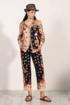 RANNA GILL_Multi Color Linen Collared, Button-down Neck Astrid Shirt _at_Aza_Fashions