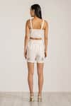 Shop_RANNA GILL_Ivory Crepe Embroidery Square Neck Aster Floral Embellished Bustier _at_Aza_Fashions