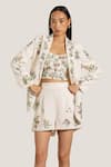 Shop_RANNA GILL_Ivory Crepe Embroidery Collared Floral Jacket _Online_at_Aza_Fashions