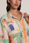Shop_RANNA GILL_Multi Color Linen, Viscose Collared, Button-down Neck Elysia Shirt _Online_at_Aza_Fashions