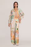 Buy_RANNA GILL_Multi Color Linen, Viscose Masha Wide Leg Pants _at_Aza_Fashions