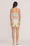 Shop_RANNA GILL_Multi Color Linen, Viscose Embroidery Lillian Designer Shorts _at_Aza_Fashions