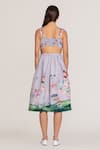 Shop_RANNA GILL_Multi Color Linen, Viscose Embroidery Anaya Scalop Bodice Midi Dress _at_Aza_Fashions