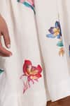 Buy_RANNA GILL_Ivory Linen, Viscose Embroidery Square Neck Floral Mini Dress _Online_at_Aza_Fashions