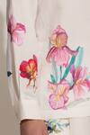 Buy_RANNA GILL_Ivory Linen, Viscose Embroidery Collared Floral Buttondown Shirt_Online_at_Aza_Fashions