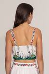 Shop_RANNA GILL_Ivory Cotton Embroidery Square Neck Floral Print Layla Bustier _at_Aza_Fashions
