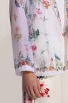 Buy_RANNA GILL_Ivory Linen Embroidery Collared Floral Print Eva Jacket _Online_at_Aza_Fashions