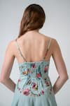 RANNA GILL_Multi Color Embroidery V-neck Roselle Strap Midi Dress _Online_at_Aza_Fashions