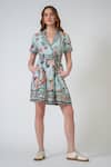Shop_RANNA GILL_Multi Color Collared Eva Mini Dress _Online_at_Aza_Fashions