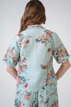 Shop_RANNA GILL_Multi Color Embroidery Collared Floral Scalloped Button Down Shirt _at_Aza_Fashions