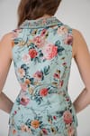RANNA GILL_Multi Color Embroidery V-neck Petra Collared Floral Waistcoat _Online_at_Aza_Fashions