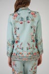 Shop_RANNA GILL_Multi Color Embroidery V-neck Lorina Knotch Collar Jacket _at_Aza_Fashions