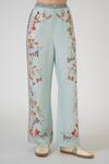 RANNA GILL_Multi Color Embroidery Vami High Waisted Floral Pants _Online_at_Aza_Fashions