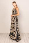 Buy_RANNA GILL_Black Sequins V-neck Designer Eva Gown _Online_at_Aza_Fashions