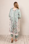 Shop_RANNA GILL_Cobalt Polyester Lace V-neck Roselyn Tunic Set _at_Aza_Fashions