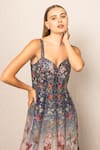 Shop_RANNA GILL_Navy Silk Sequins Sweetheart Neck Celestia Gown _Online_at_Aza_Fashions