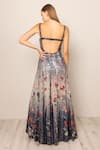 Shop_RANNA GILL_Navy Silk Sequins Sweetheart Neck Celestia Gown _at_Aza_Fashions